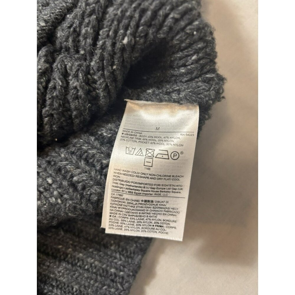 Banana Republic Toggle Cardigan Men M Wool Blend Chunky sweater Italian Gray - Picture 6 of 7